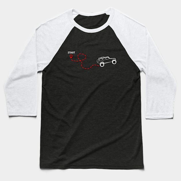 Start you journey - offroad (dark) Baseball T-Shirt by MikeDrago